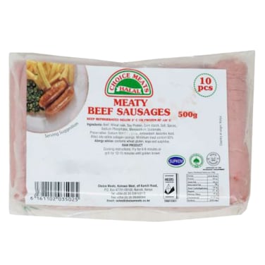 Choice Meats Meaty Beef Sausage 500g
