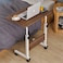 ECVV Mobile Side Table Movable Adjustable Laptop Computer Desk with Wheels Rolling Cart Portable Beside Sofa Couch Bed C-Shaped Dinner Tray Tables End Table for Living Room Bedroom