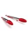 Sharpdo - 2-Piece Silicone Food Tong Set Red