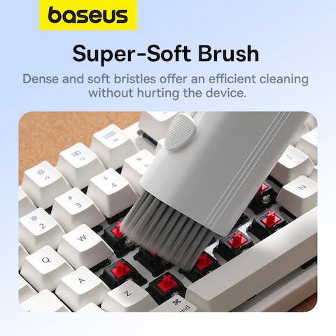 Baseus 8 In 1 Laptop Screen Keyboard Cleaner Kit Electronic Cleaning Brush Kit With Sim Card Pin Cleaning Tool For Computer Earbuds iPhone iPad MacBook Earphone PC With 2ml Mist Spray White