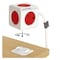 Allocacoc PowerCube Extended 5 Way Wall Socket Adapter 3m White/Red
