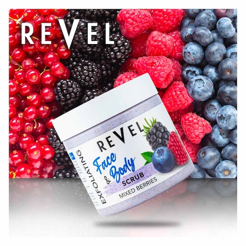 Revel Beauty Care Mixed Berries Face And Body Scrub 475Ml
