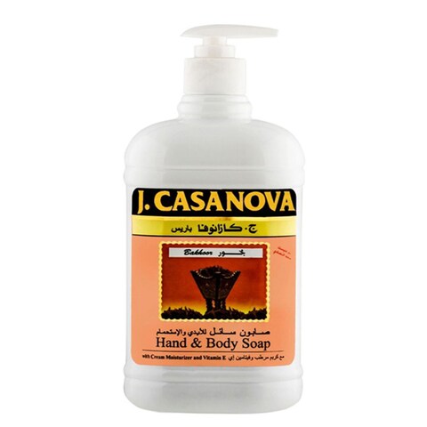 Buy J.Casanova Hand  Body Soap Bakhoor 500ml in Saudi Arabia