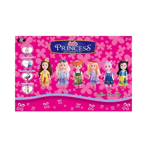 Power Joy Leila Princess 4-In-1 Mini Sisters Doll Set Multicolour