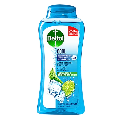 Buy Dettol Cool Shower gel and Body wash, Menthol and Eucalyptus Fragrance, 250ml in Saudi Arabia