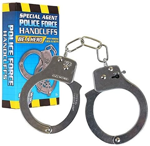 Kangaroo Police Roleplay Handcuffs For Kids, Toy Hand Cuffs For Toddlers, Metal Handcuff With Key