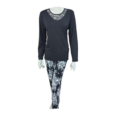 بيجامة كلاسيك للنساء - لون أسود S23