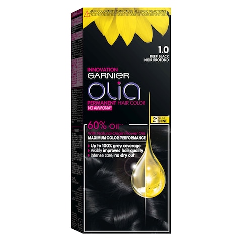 Buy Garnier Olia No Ammonia Permanent Hair Colour 1.0 Deep Black in UAE