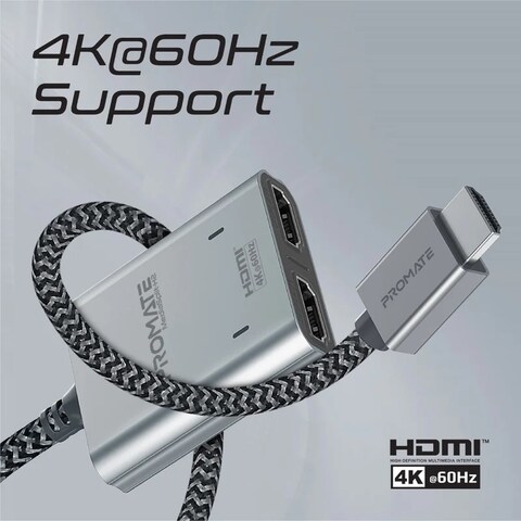 كابل مقسم HDMI 4K@60 هرتز مع منافذ HDMI مزدوجة