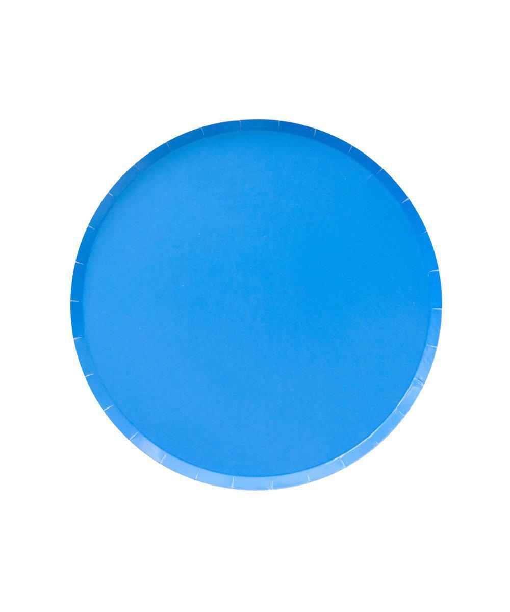 Buy Blue Rimmed Round Plates - 7 inch Online | Carrefour UAE