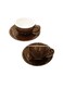 Liying 12Pcs Porcelain Cups And Saucers Set - Brown Colour Coffee Set - 90Ml Cup 6Pcs And Saucer 6Pcs Set For Idle Turkish Coffee, Espresso, Cappuccino