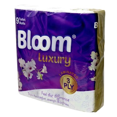 Bloom Luxury Toilet Roll 3 Ply 9 Pack