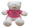 Cream Bear with trendy Pink Velour Hoodie "DUBAI" Size 38cm - Embroidered