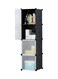 4-Cube Detachable Storage Cabinet Black/White 39x37x147cm
