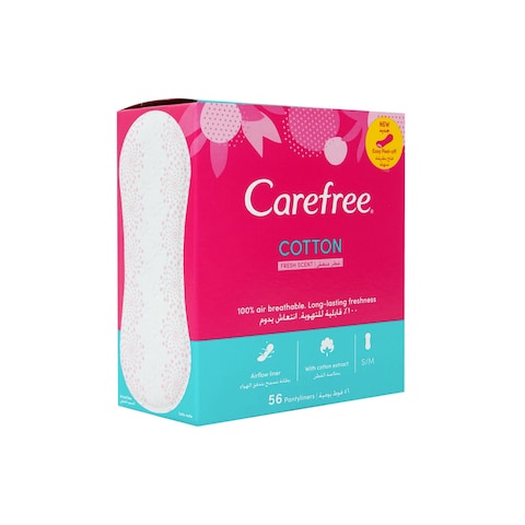 Carefree Cotton Fresh Scent Pantyliners Pack Of 56