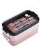 Lunch Box for Adults &amp; kids with 2 Compartments portion &amp; 2 Dividers and cutlery set Pink Color