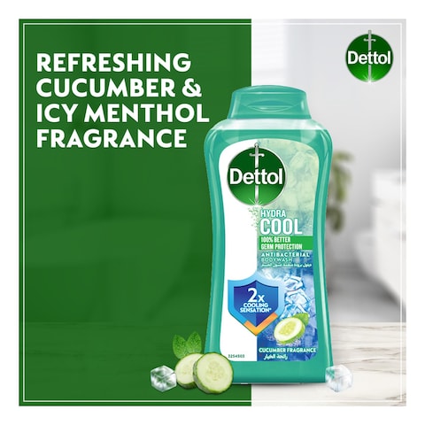 Dettol Hydra Cool Antibacterial Body Wash Cucumber Fragrance Blue 250ml