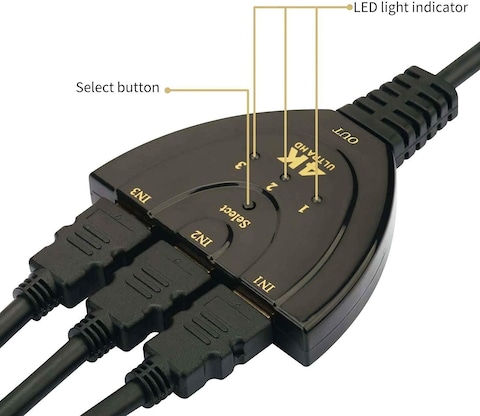 Generic 3 Port HDMI Switch Splitter Cable 4K 2K 3D 2160P Ultra Hd 3 In 1 Out Multi Switcher Hub For HdTV Projector Computer Monitors Online Carrefour UAE