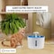 Cat water fountain with water level window, Flower fountain 1.6L water dispenser for multiple pets with replacement filters, Three modes drinking fountain (16 cm) Blue