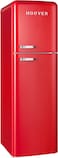 Hoover 326L Top Mount Retro Style Refrigerator, Total No Frost Designt, Fresh Room, Humidity Control, Metal Texture Handle, Bottle Rack, Red, HTR-M326-RR