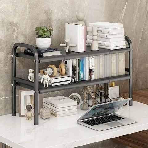 GStorm Multifunctional 2 layer kitchen under sink organizer, multi specification 2 layer expandable under sink organizer Suitable for bathroom kitchen cabinet storage (Black)