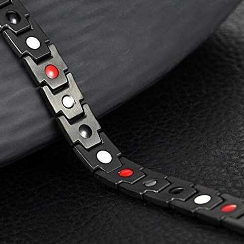 Generic - Health Energy Bracelet Bangle Men Stainless Steel Magnetic Gold Plated Jewelry