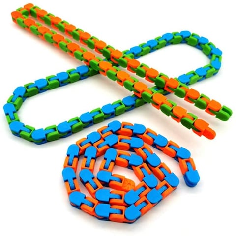 Wacky Tracks Fidget Toys, Snake Toys For Kids, Sensory Snap Click Finger Fidget Packs, Puzzles For Stress Relief, Party Bag Fillers, Party Favors (3Pcs)