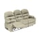 In House Velvet Triple Cinematic Recliner Chair With Cups Holder - Light Beige - NZ80