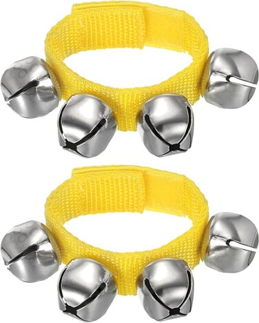 Vibrant Red Nylon Wrist Jingle Bells - Adjustable, Comfortable &amp; Musical Accessory for All Ages(yellow, Jingle Bells)