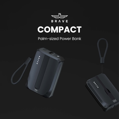 BRAVE 10000mAh Power Bank Support PD 20W and USB A 22.5W Fast Charging with Built-in 2 Output Cable and LED Display for iPhone and Android Phones and Most Electronic Devices
