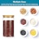 1CHASE&reg; Borosilicate Round Glass Storage Jars with Airtight Bamboo Lids Set of 2 750 ML