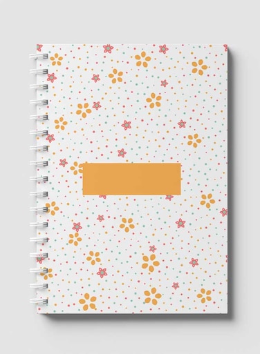 Lowha Spiral Notebook With 60 Sheets And Hard Paper Covers With Dots &amp; Stars Design, For Jotting Notes And Reminders, For Work, University, School