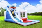 Buy Rainbow Toys Inflatable Castles Shark Bouncy Slide Jumping Pad Children Recreation Inflatable Water Game Paddling Pool in UAE