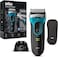 Braun Series 3 ProSkin 3080s Rechargeable Wet &amp; Dry Electric Shaver Plus Charging Stand, Premium Blue