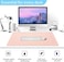 SKY-TOUCH Mouse Pad Large Leather Computer Desk Pad Office Desk Mat Extended Gaming Mouse Pad, Non-Slip Waterproof Dual-Side Use Desk Mat Protector 80cm x 40cm (Pink/White)