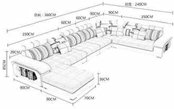 Living Room Sofa - Sofa set - Fashion Fabric Sofa - Combination Set - Cafe Hotel Furniture - Simple Leisure Sofa (Grey)