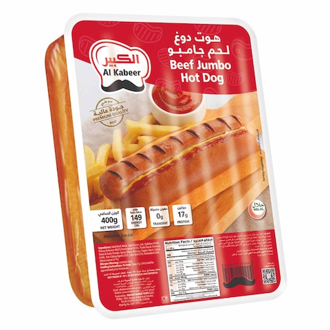 Buy Al kabeer jumbo hot dogs 400 g in Saudi Arabia