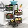 Round Rotating 5 Layer Kitchen Storage Shelf, Fruit and Vegetable Rotating Storage Basket, Kitchen Basket Organizer, Household Storage Rack for Kitchen Living Room Toilet (5 Layers)