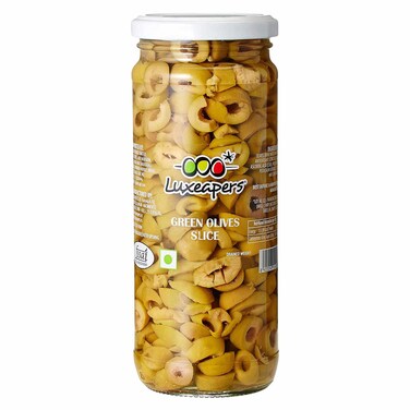 Luxeapers Sliced Green Olives 345g