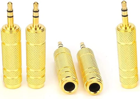 1/4&#39;&#39; to 3.5mm Stereo Headphone Adapter for Audio Connector Cable, 3.5mm(1/8&#39;&#39;) Plug Male to 6.35mm (1/4&#39;&#39;) Jack Female Stereo Adapter for Headphone, Amp Adapte -5PCS