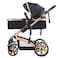 Aiwanto 3 in 1 Baby Stroller Luxury Pram Baby Stroller Lightweight Stroller Baby Push Chair Baby Carry Box Infant Stroller (Black)