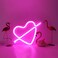 Cupid Love Neon Heart LED Sign Pink 29x18cm