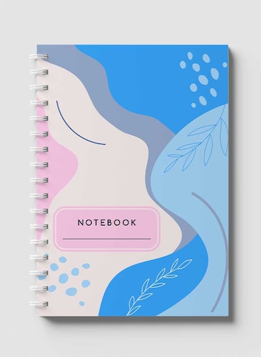 Lowha Spiral Notebook With 60 Sheets And Hard Paper Covers With Contemporary Abstract Design, For Jotting Notes And Reminders, For Work, University, School