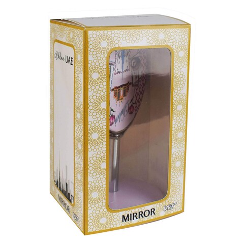 Dubai Souvenir Desk Stand Mirror Silver