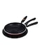 Delcasa 3-Piece Cookware Set Black Tawa 28, Frypan 24centimeter