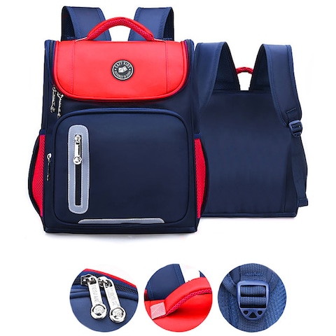 Eazy Kids Panda School Bag-Red blue