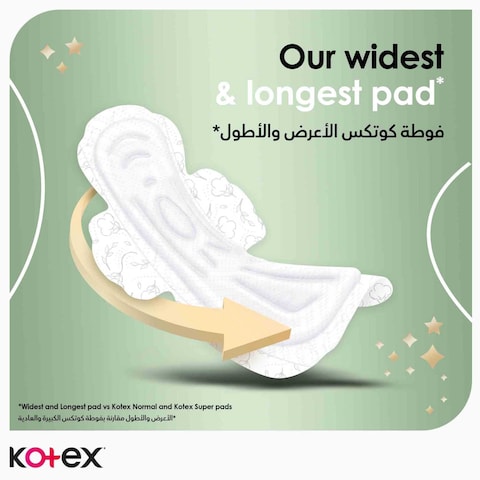 Kotex Natural Maxi Protect Thick Pads 100% Cotton Pad Overnight Protection Sanitary Pads with Wings 22 Sanitary Pads