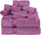 Comfy 8 Piece 100% Combed Cotton 550 GSM Highly Absorbent Towel Set - Purple