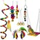 Doreen 7pcs Bird Swing Toys Parrot Cage Toys Swing Hanging Toys with Bell Pet Bird Cage Hammock Swing Toy Hanging Perch Toy（GC1336A）