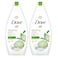 دوف غسول الجسم المنعش بالخيار والشاي الأخضر، 500 ملل، قطعتين